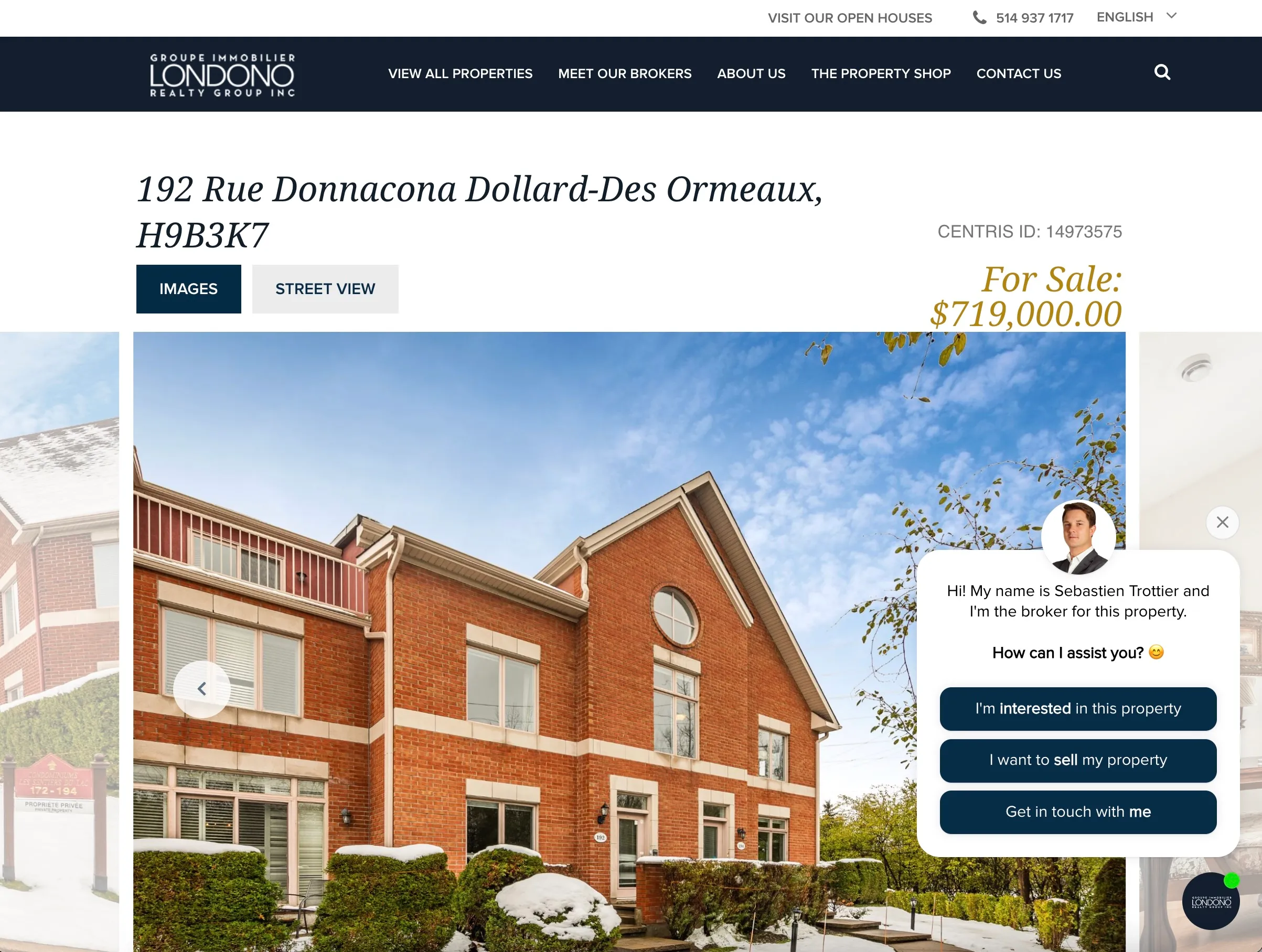 Londono Group Property Page with AI Chatbot