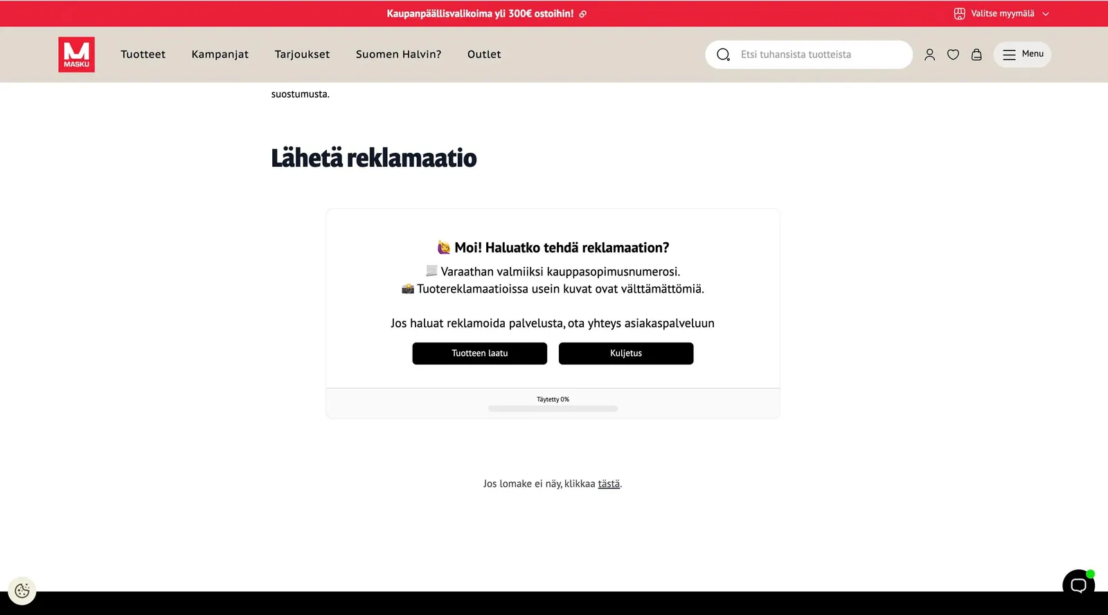 Maskun Kalustetalo_Serviceform Chat