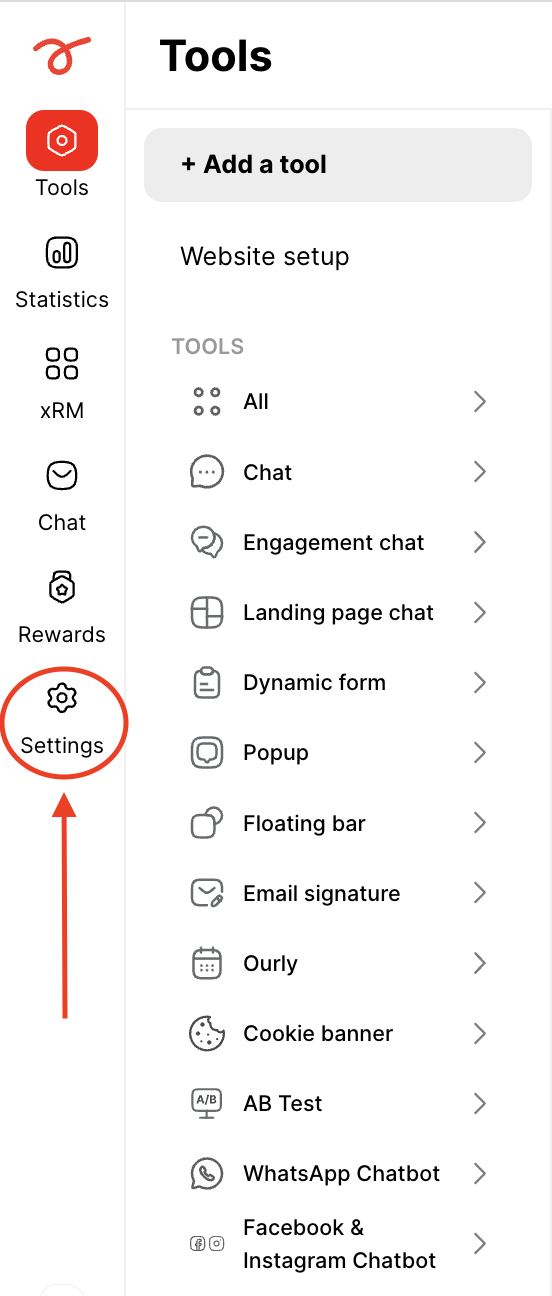 Settings Icon - change password