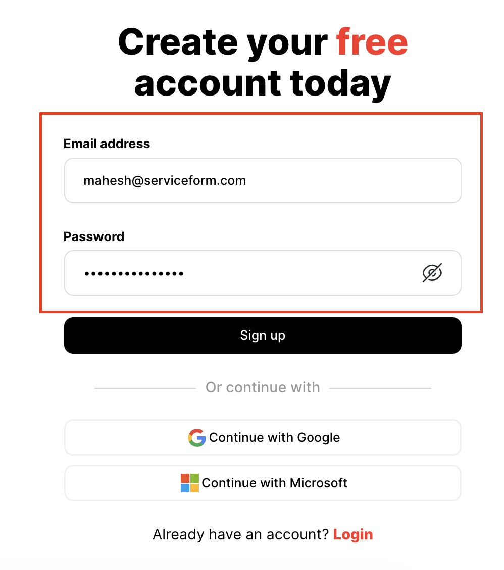 Sign up