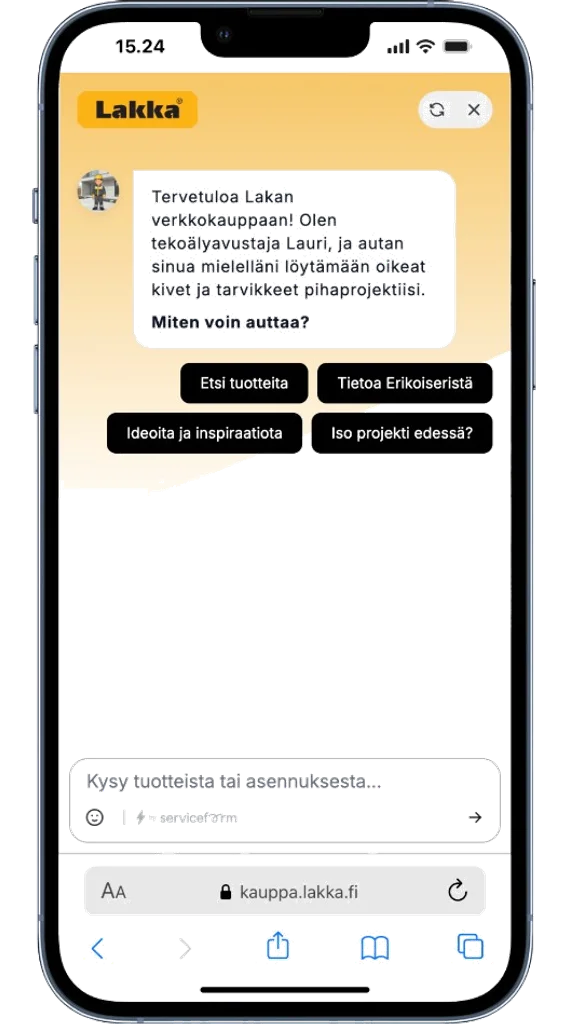 Lakka Rakennustuotteet using Serviceform