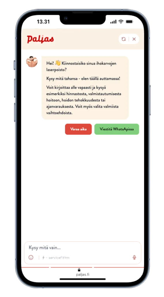 Paljas using Serviceform