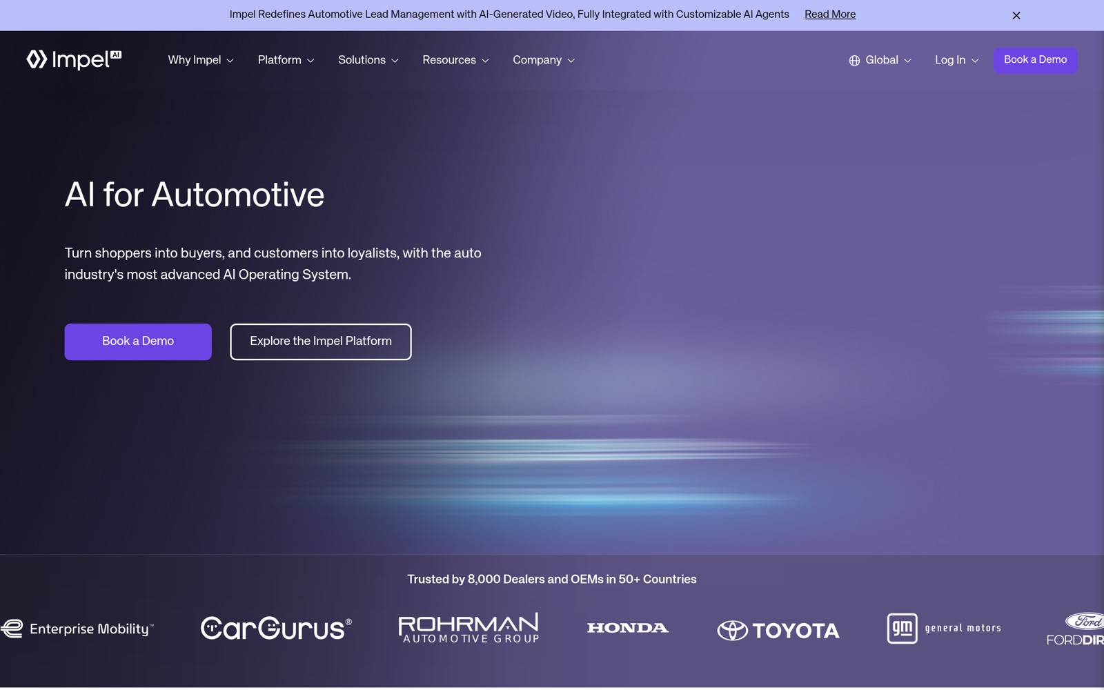 Impel homepage, captured June 2026