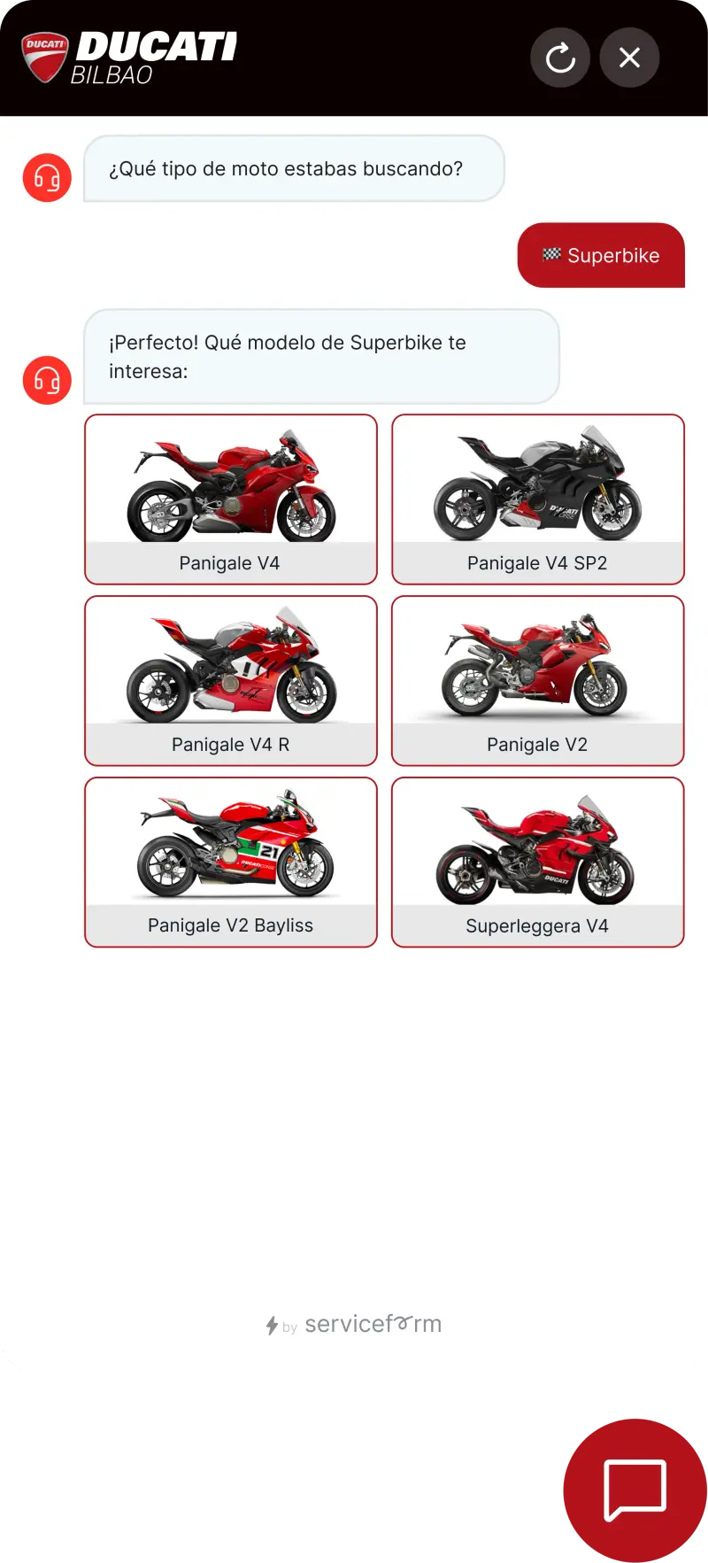 Serviceform bot on a dealership website, trade-in example